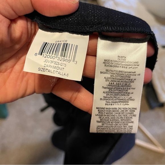 BCBG Maxazria Dark Blue Split Front Midi Pencil Skirt Size: 8 - Picture 8 of 9